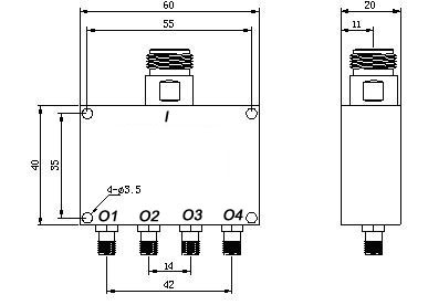 四路0°功分器/合成器PD40系列